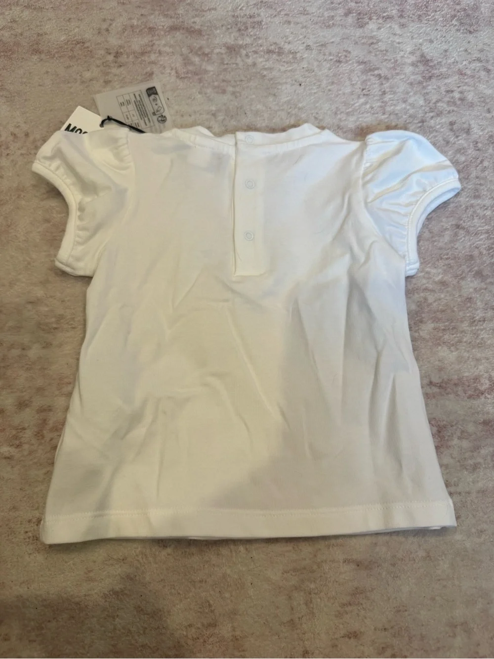 NWT Moschino White Tee with Brown Teddy Graphic